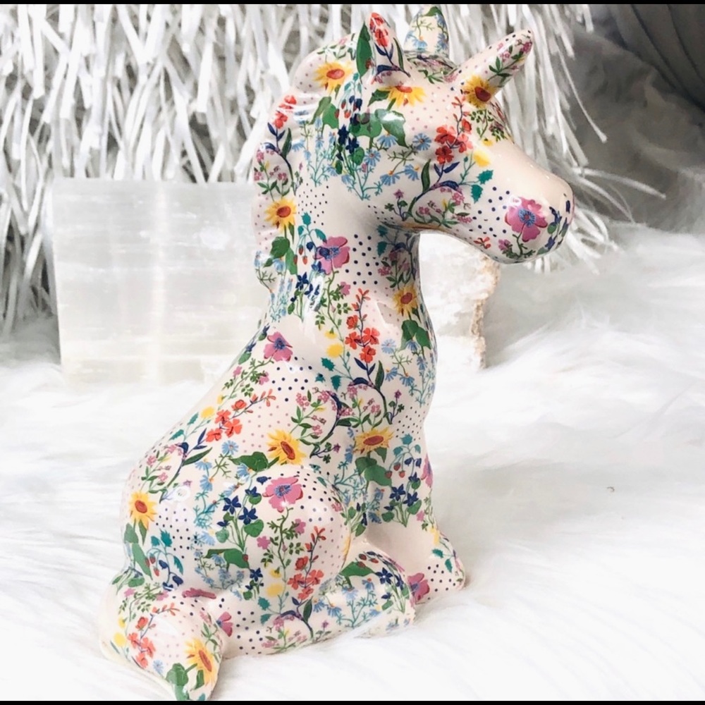 MAGICAL UNICORN Fantasy Flower Coin Piggy Bank Floral colorful Art And Fantasy - Picture 5 of 8